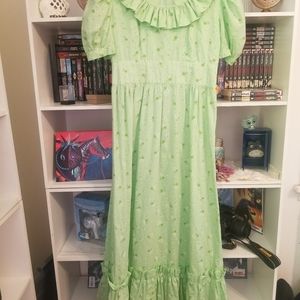 Green 70s handmade maxi dress